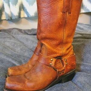Frye Harness Boots/ bourbon colored